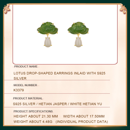 Lotus Drop-shaped Earrings