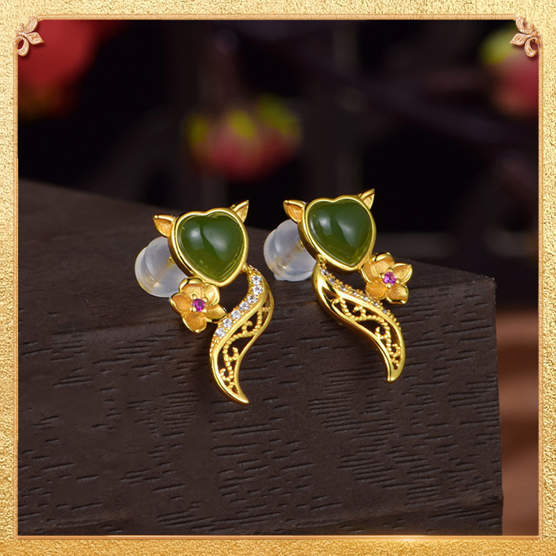 the first display of the baby fox ear studs