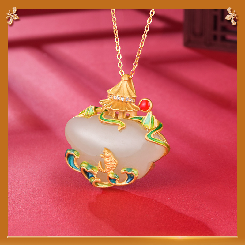 the first display of the fish leaping over the dragon gate pendant