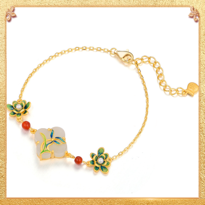 close-up shot display of the orchid bracelet