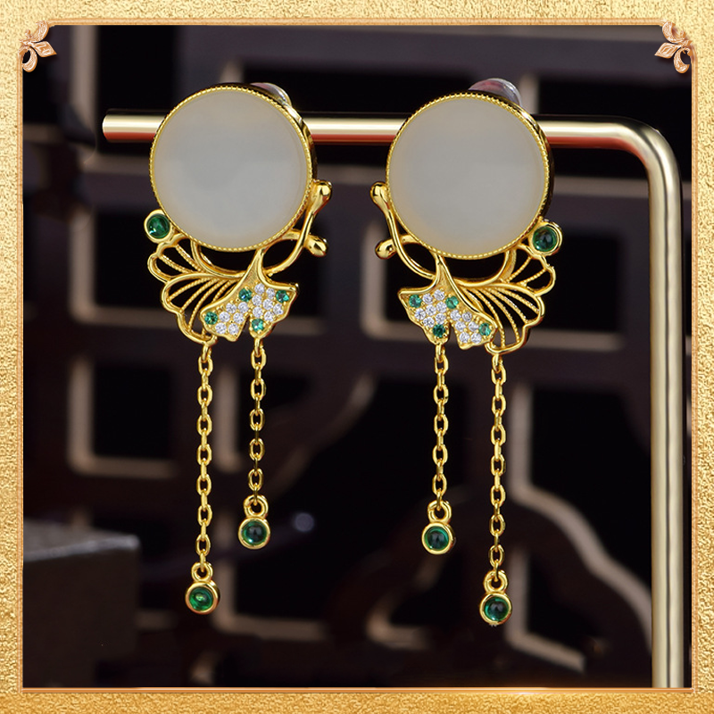 Ginkgo Leaf Earrings - Retro Chinese style