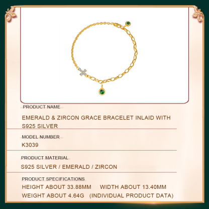 Emerald & Zircon Grace Bracelet