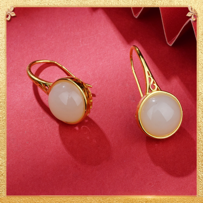 the second display of the green lotus earrings