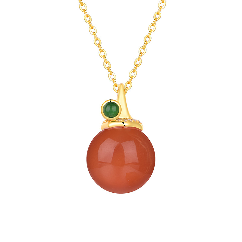 Southern Red Agate "Minimalist" Pendant (Model K3422)