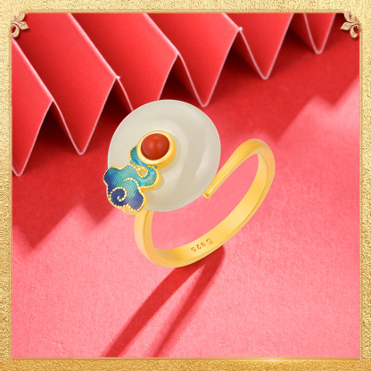 Auspicious Cloud Ring - Symbolizes blessings and happiness