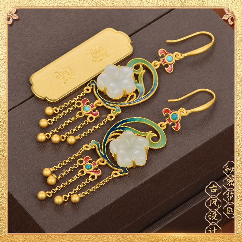 the second display of the secret garden earrings