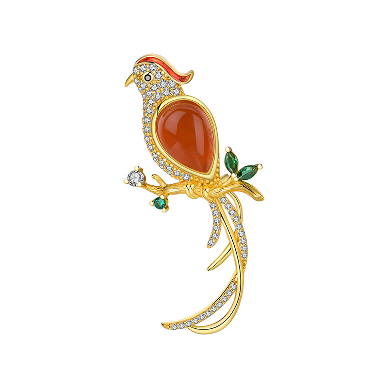 Southern Red Agate "Joy on the Brow" Brooch 