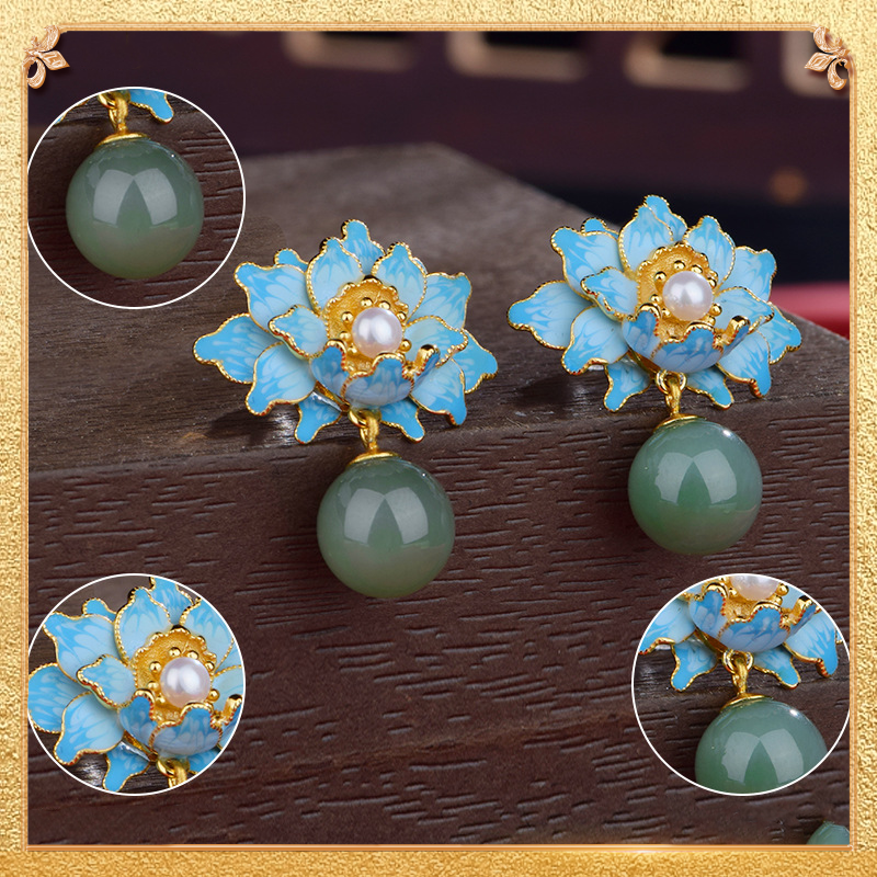 Peony Earrings symbolizing prosperity, romance, and beauty