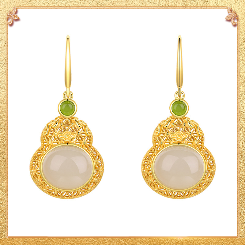 close-up shot display of the magic gourd earrings