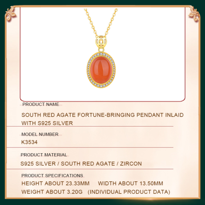 South Red Agate Fortune-bringing Pendant