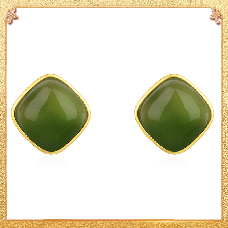 close-up shot display of the cube sugar  ear studs