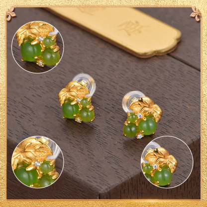 These Grape Ear studs symbolize abundance and prosperity.