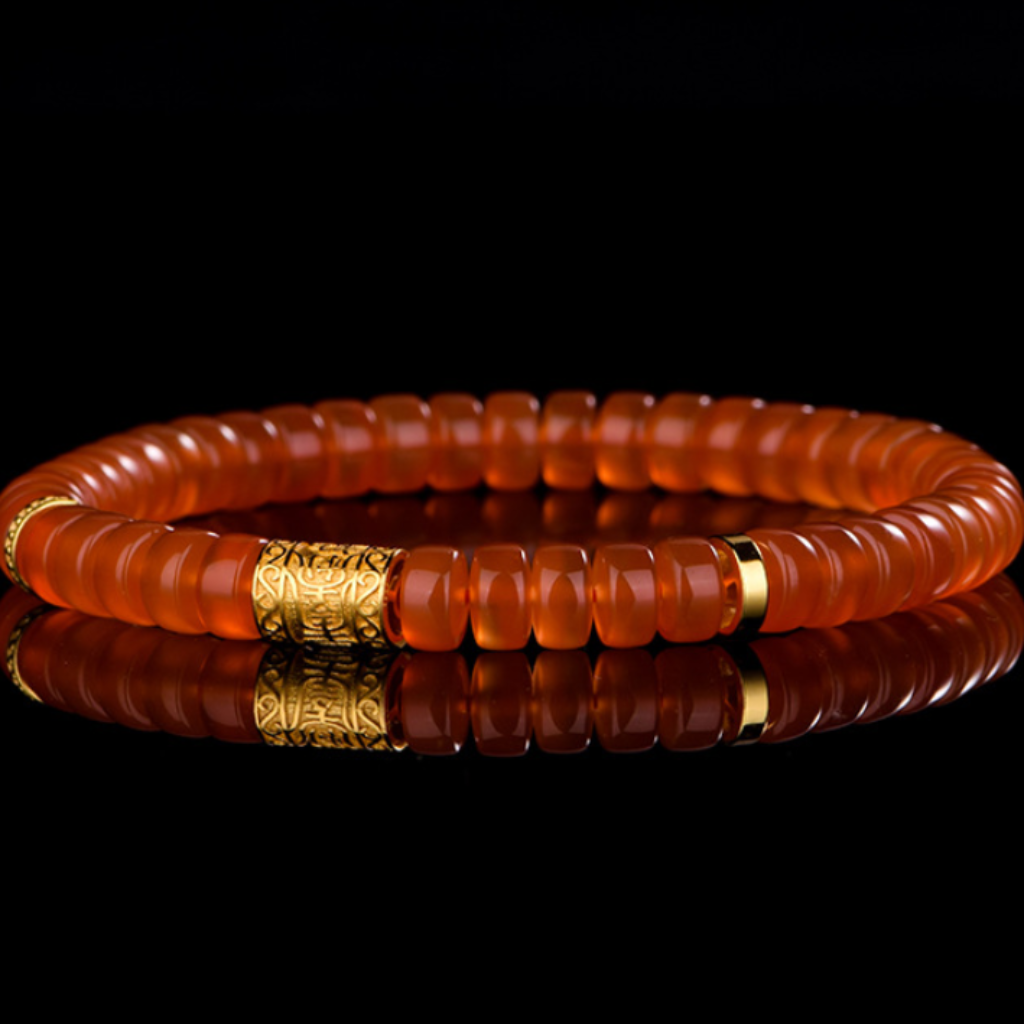 Southern Red Agate Minimalist Bracelet (Model K3650)