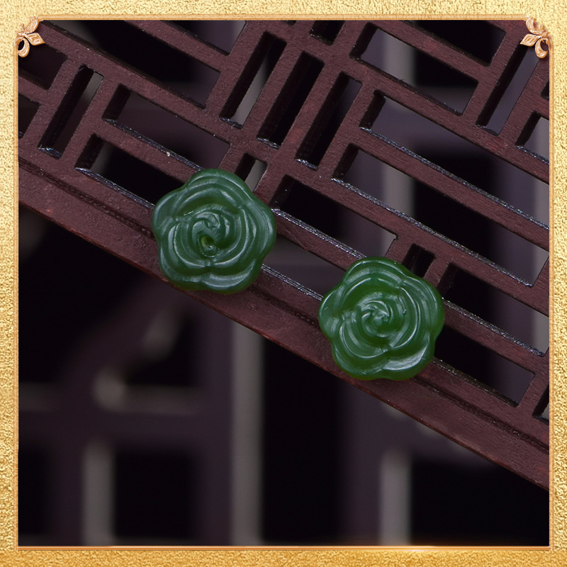 Rose Ear studs, the petals are exquisitely shaped like a real rose's.