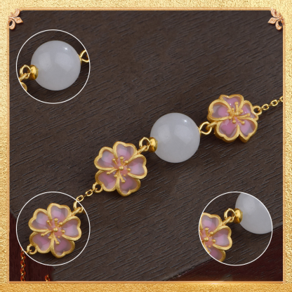 detail display of the cherry blossom bracelet