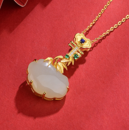 Hetian Jade "Pipa" Dual-Wear Pendant & Brooch