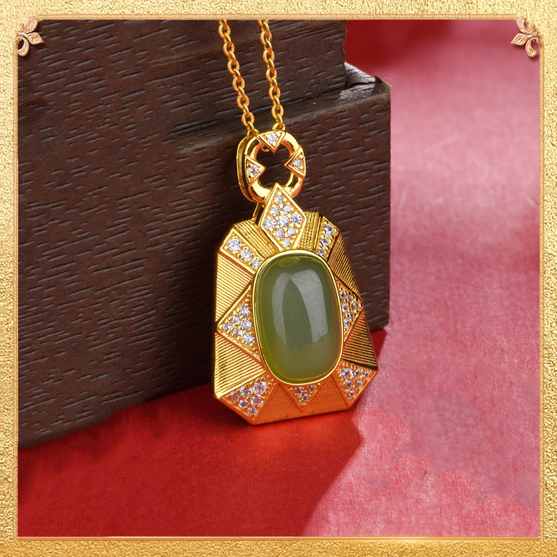 the second display of the square jade pendant 