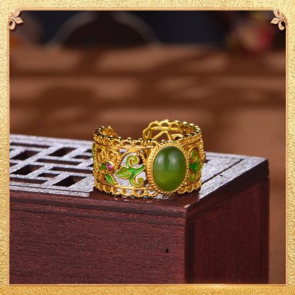 Retro Jasper Ring - Hetian jasper has a luxurious texture