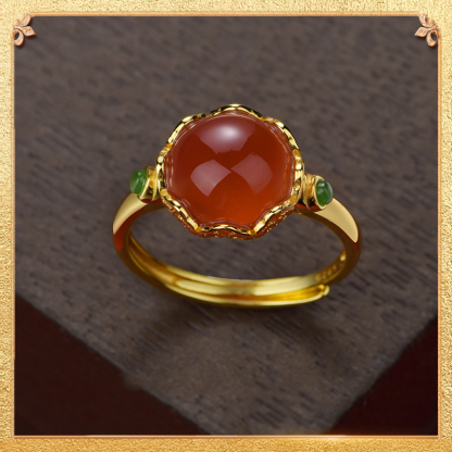 Floral Language South Red Agate Ring