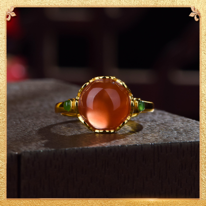 Floral Language South Red Agate Ring