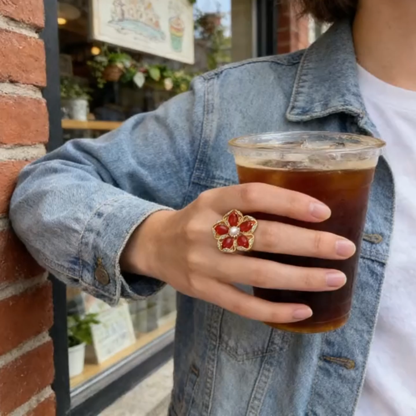 Double-wear South Red Agate Ring & Pendant