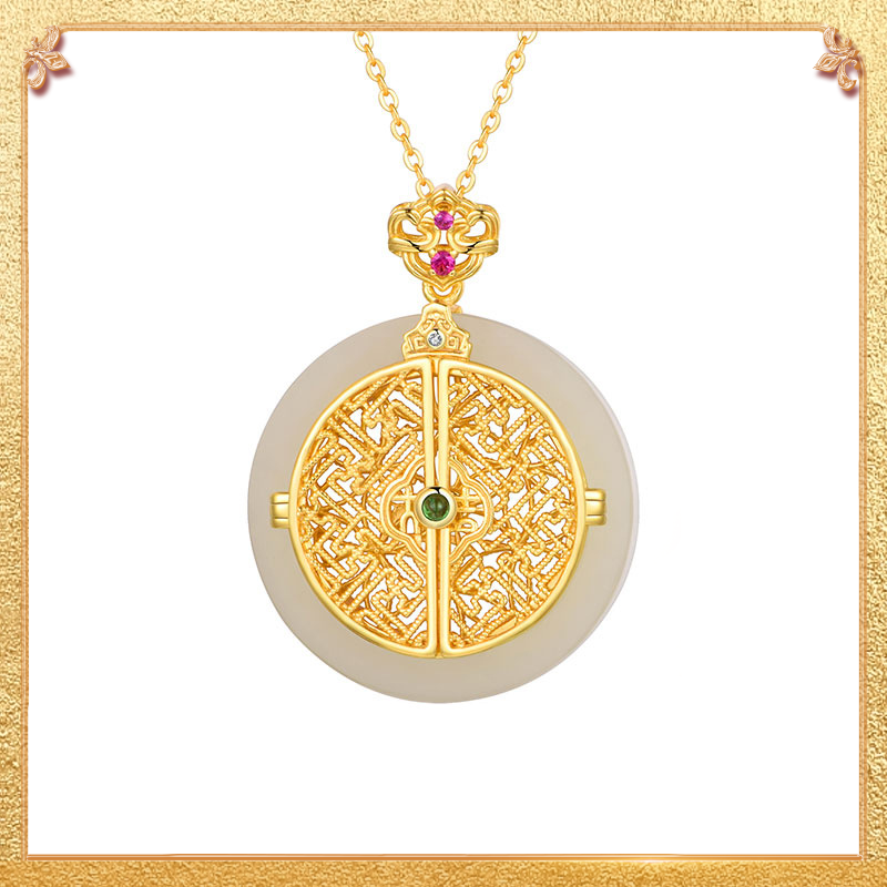 close-up shot display of the good luck pendant