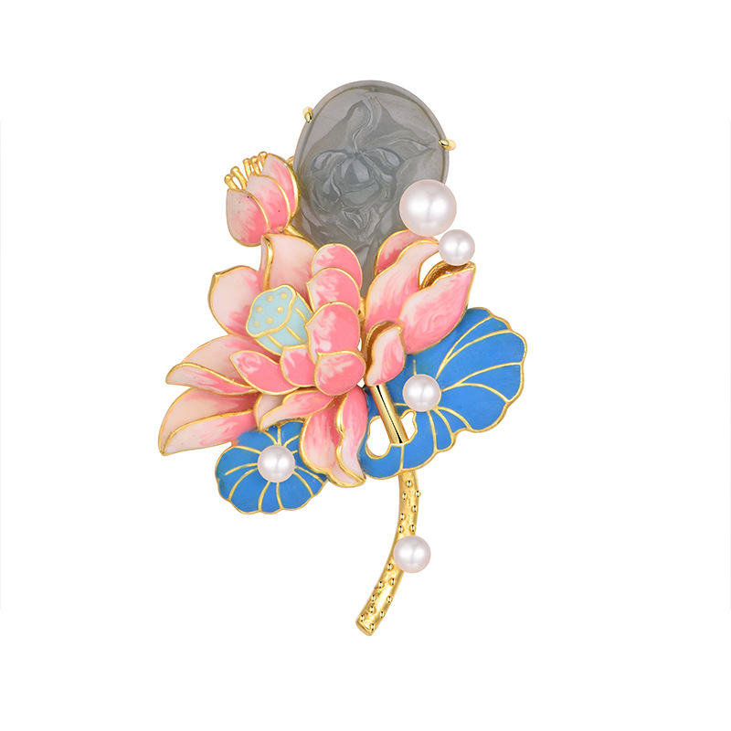 Jadeite "Lotus" 2-in-1 Brooch/Pendant (Model K2844)