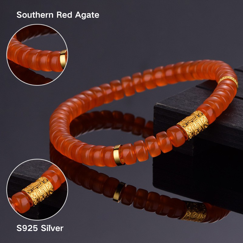 Southern Red Agate Minimalist Bracelet (Model K3650)