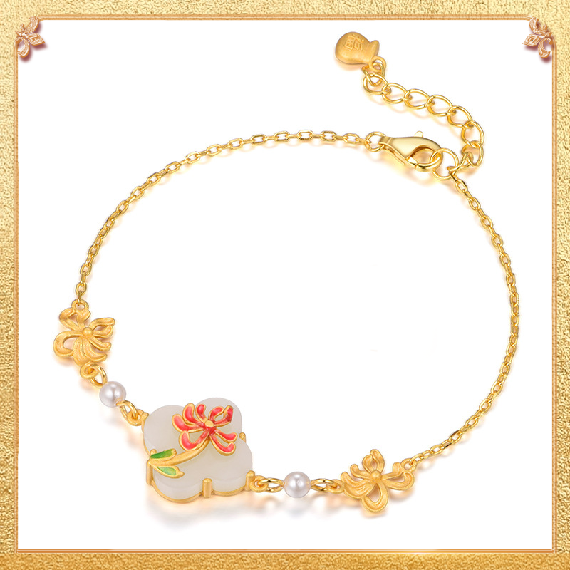 close-up shot display of the daisy bracelet