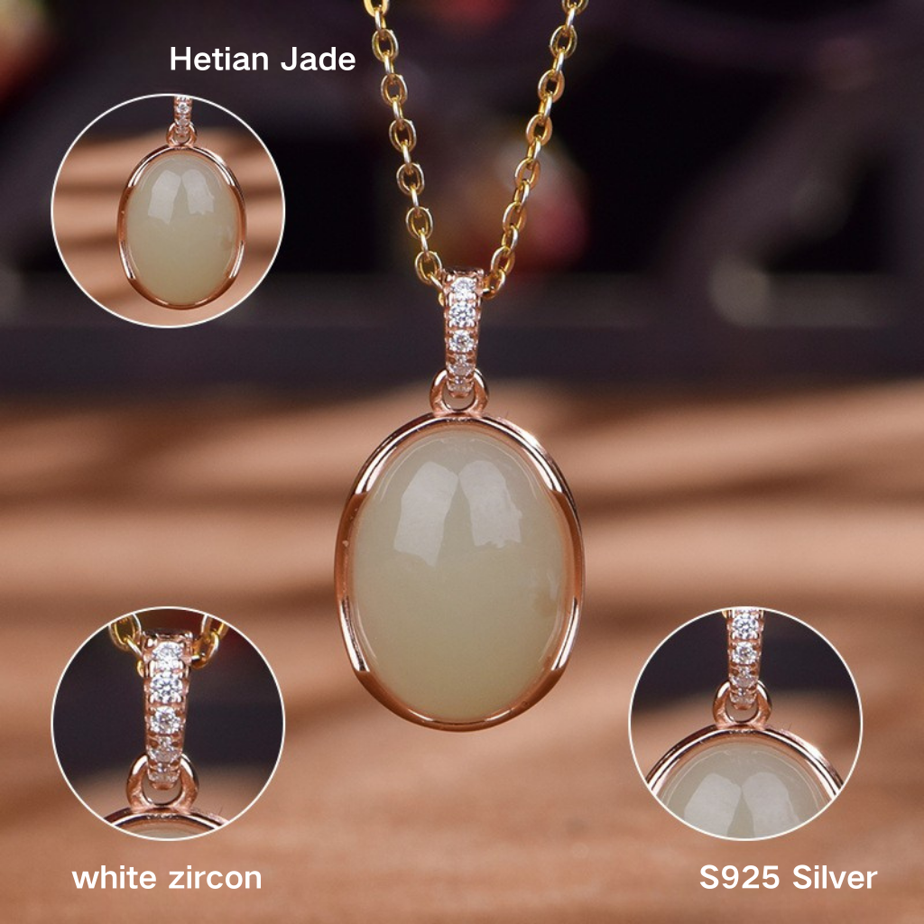 minimalist Hetian white jade pendant