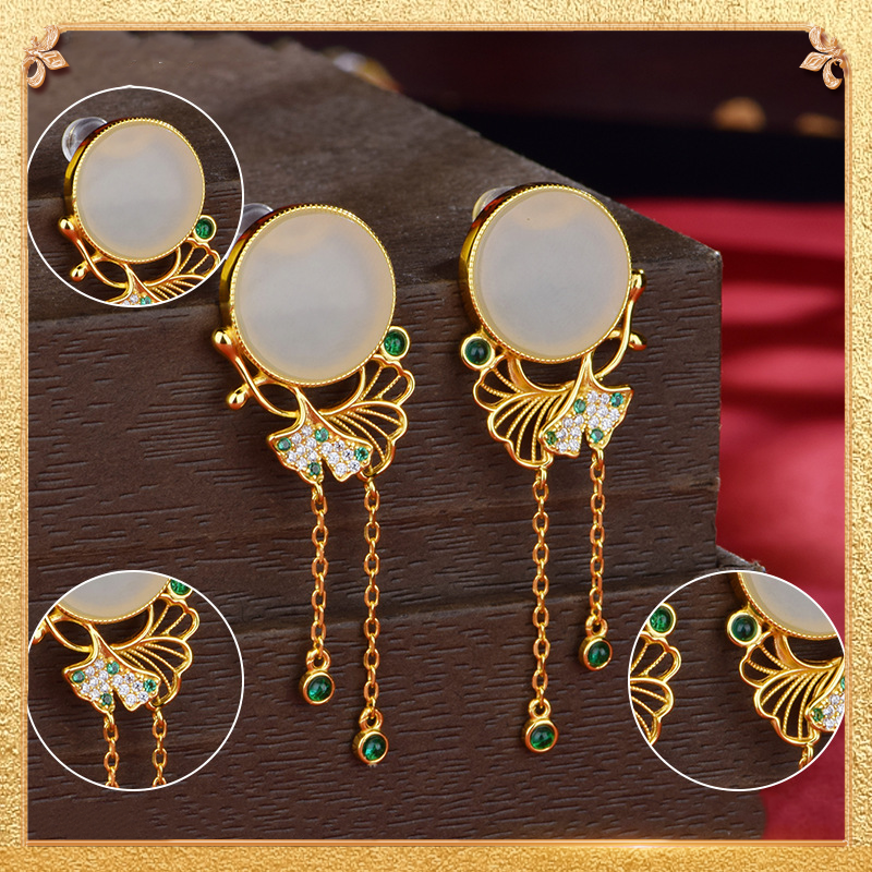 Ginkgo Leaf Earrings - Retro Chinese style