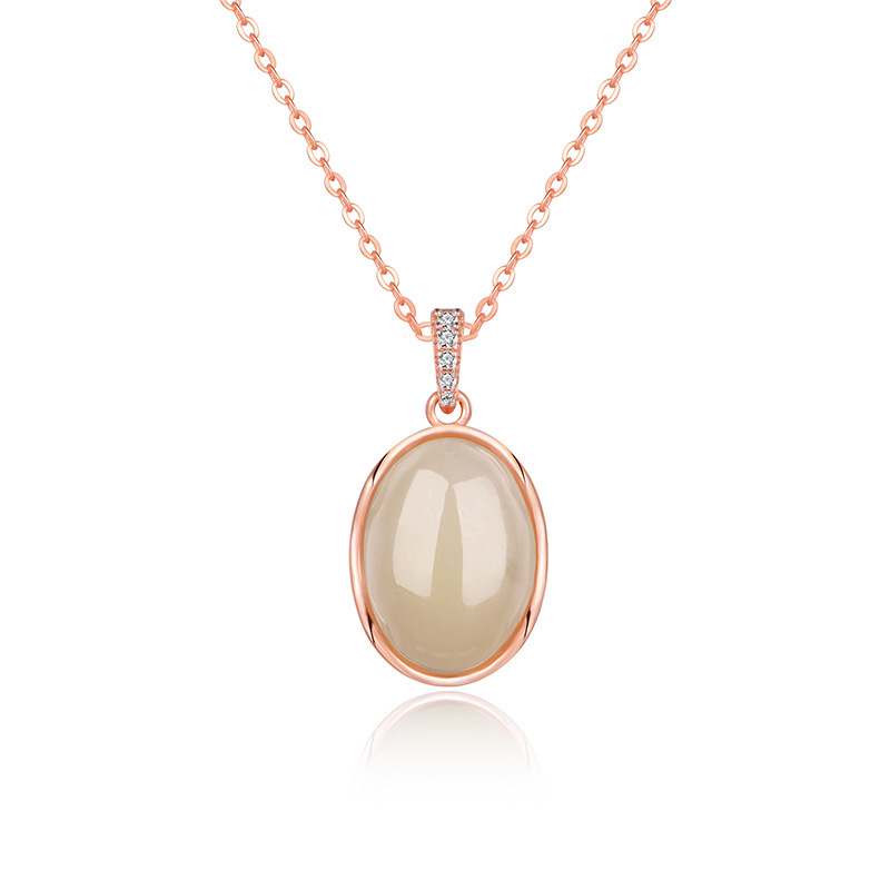 minimalist Hetian white jade pendant