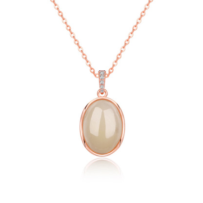 minimalist Hetian white jade pendant
