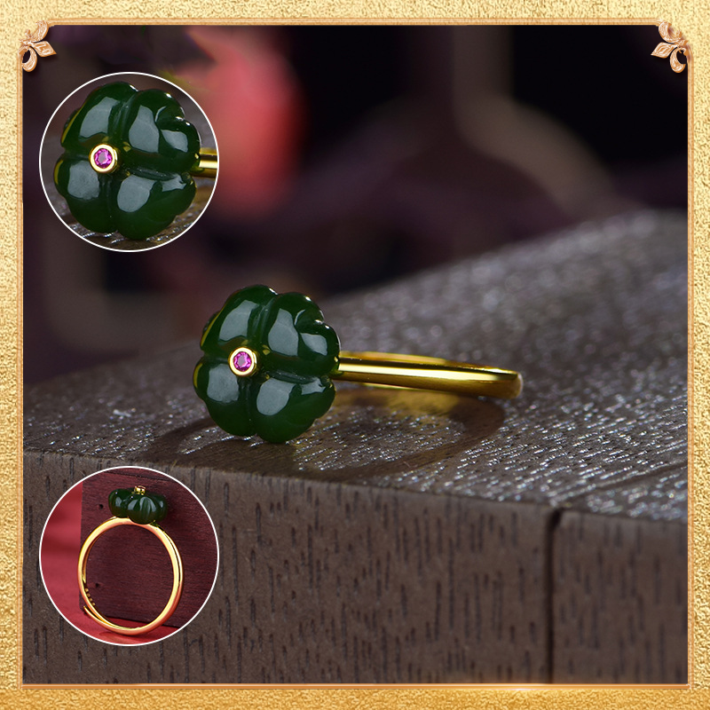 Jasper Four - Leaf Clover Ring