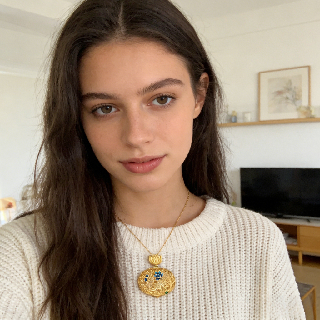 Hetian White Jade "Flower Language" Pendant (Model K1580)