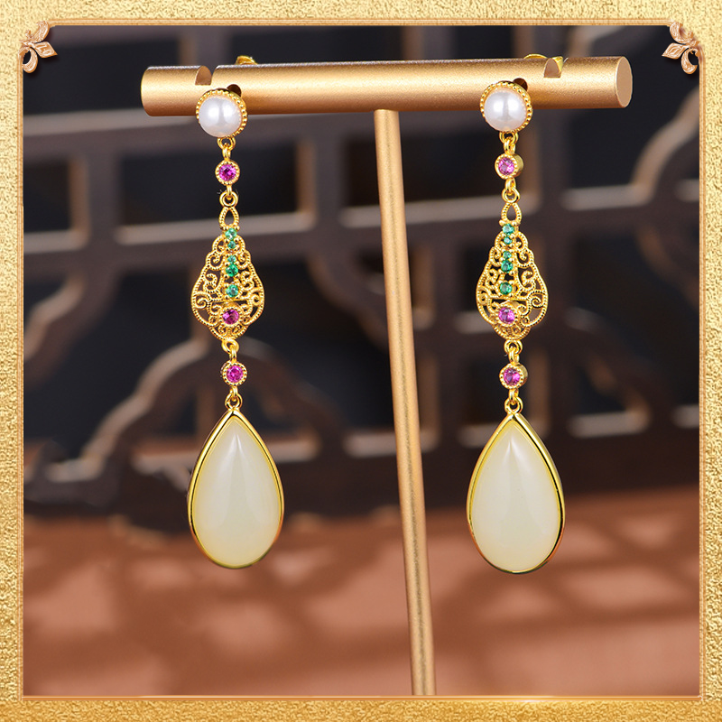 the first display of the poetry earrings