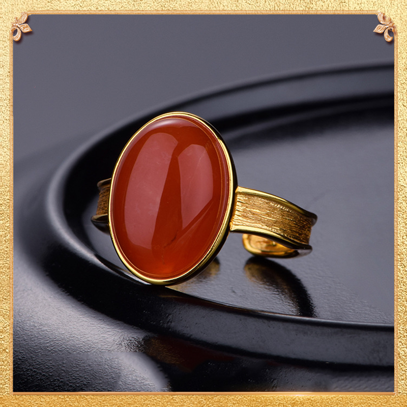 New Chinese-style South Red Agate Ring