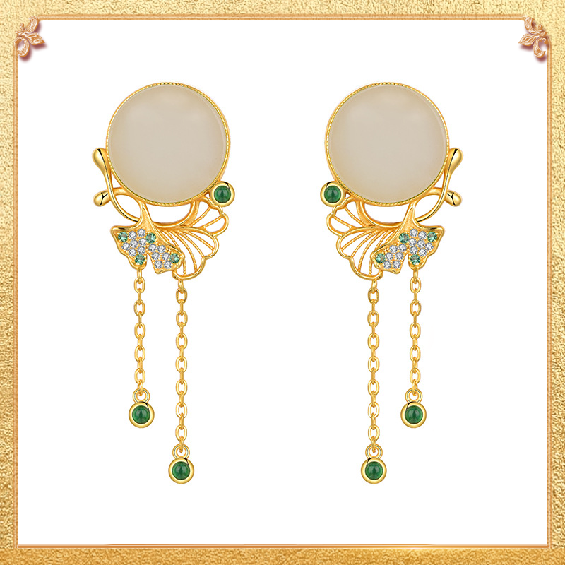 Ginkgo Leaf Earrings - Retro Chinese style