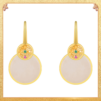 close-up shot display of the chinese zodiac earrings