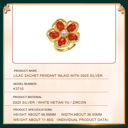 Double-wear South Red Agate Ring & Pendant