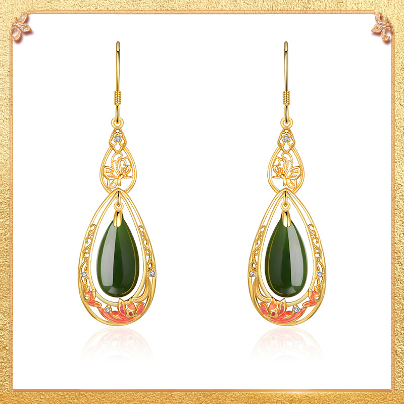close-up shot display of the butterfly whisper earrings