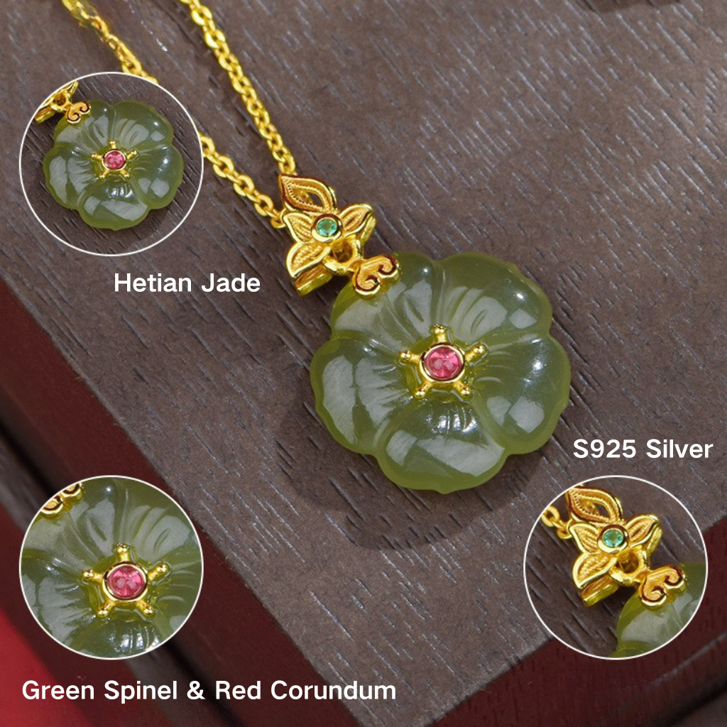 Hetian Jasper "Butterfly Whisper" Bright Gold Necklace