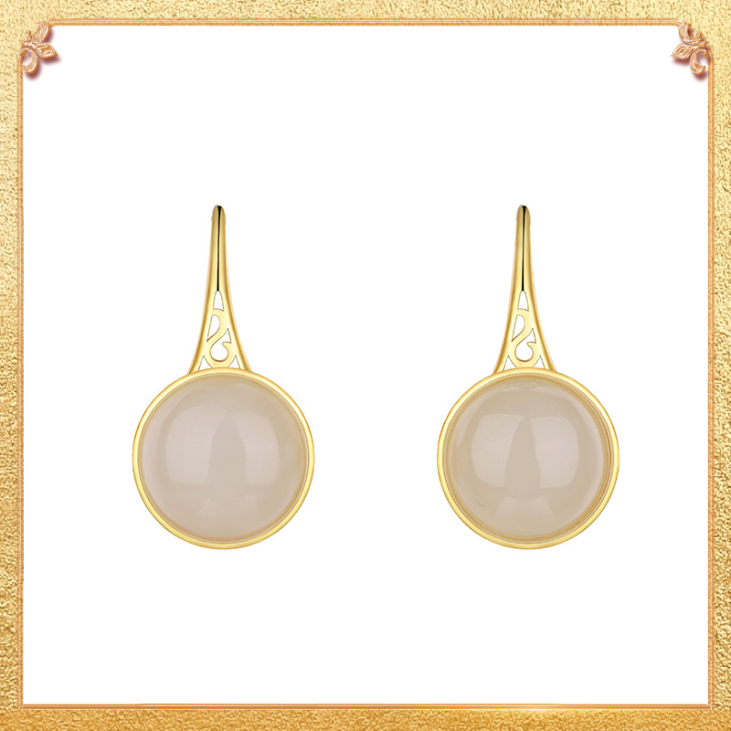 close-up shot display of the green lotus earrings