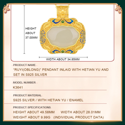 The specification and size of the oblong ruyi pendant