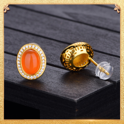 South Red Agate Fortune-bringing studs