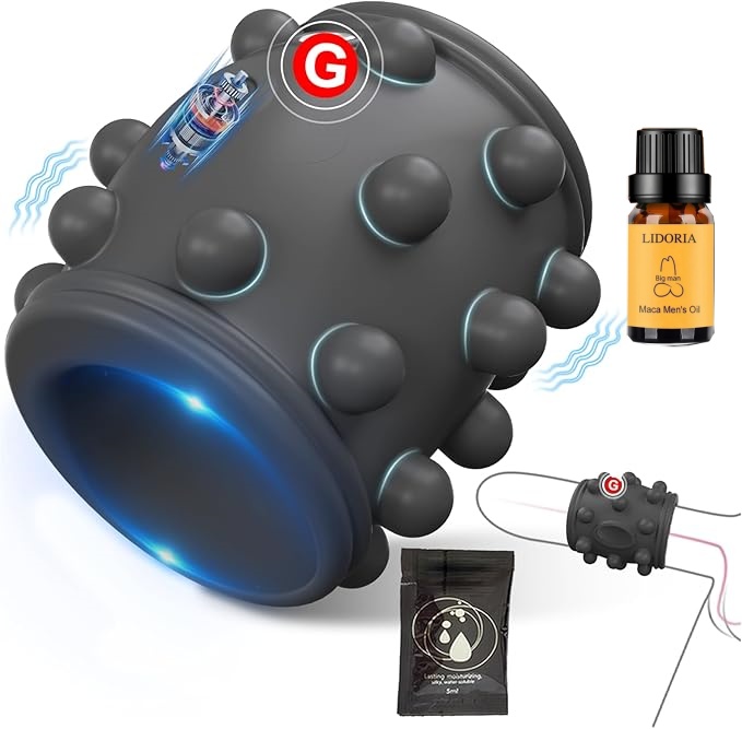 Vibrating Penis Sleeve Cock Ring, Couples Adult Sex Toys for Men Women, Penis Ring Vibrator Penis Extender for G Spot Stimulation, LNIIY Girth Enhancer Sleeve Male Couple Sex Toy for Men Erection Sex