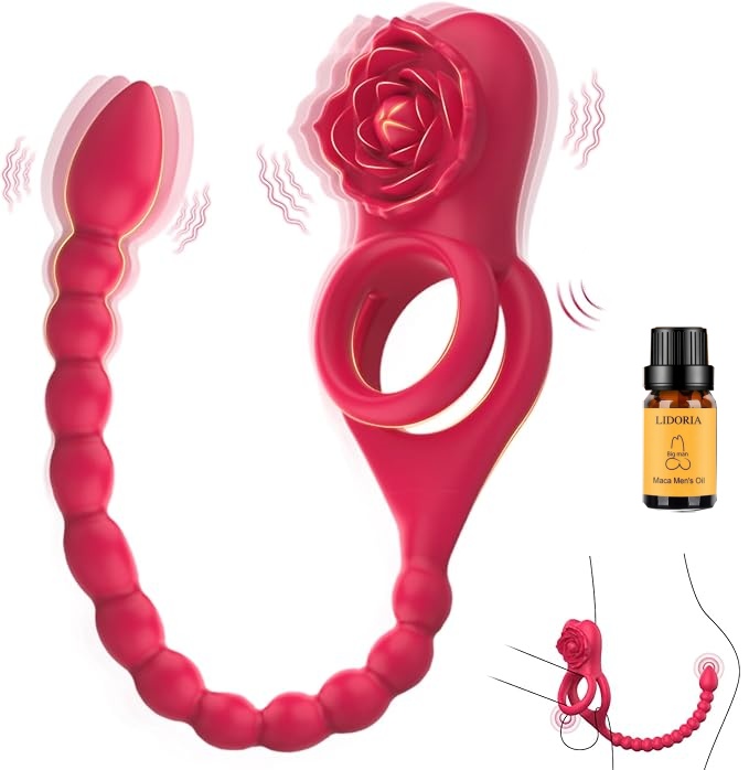 2025 New Sexual Experience💥💥 -- Rose Ring + Bead Butt Plug🌹🌹