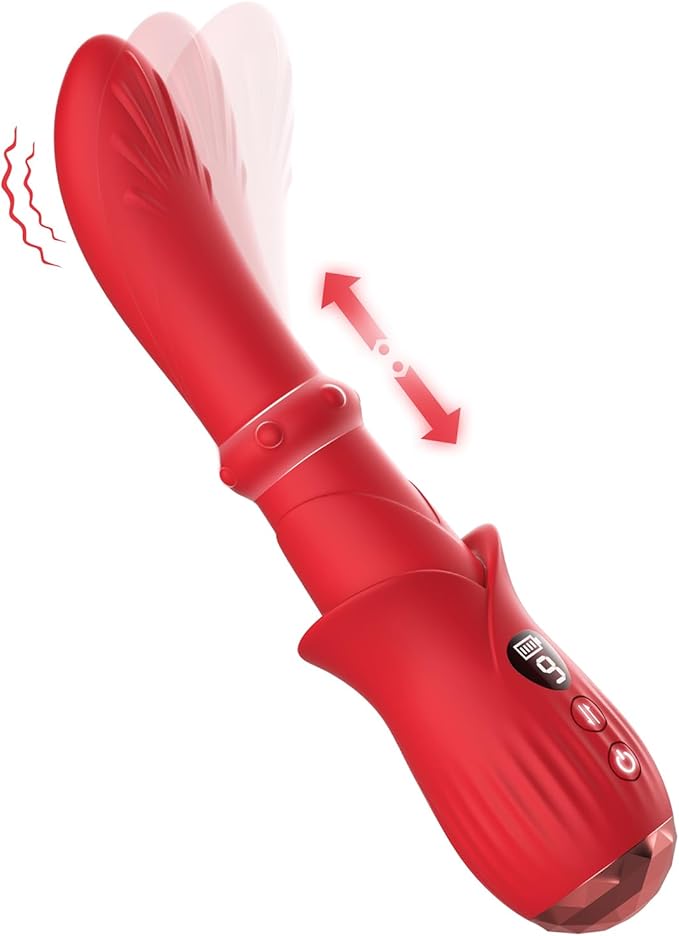 Tracy's Dog Powerful G Sopt Vibrator, LED Display Adult Toy Dildo with 9 Come-Hither & Vibrating & Up-Down Sliding Modes, Silicone Sex Toys for Women Clitoral Anal Stimulation (Placit)