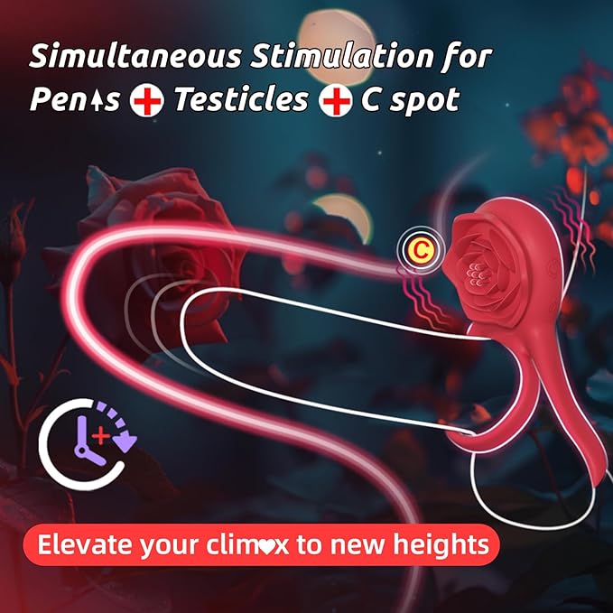 Unisex Rose Vibrator💑💑 - Rose Double Ring💕💕