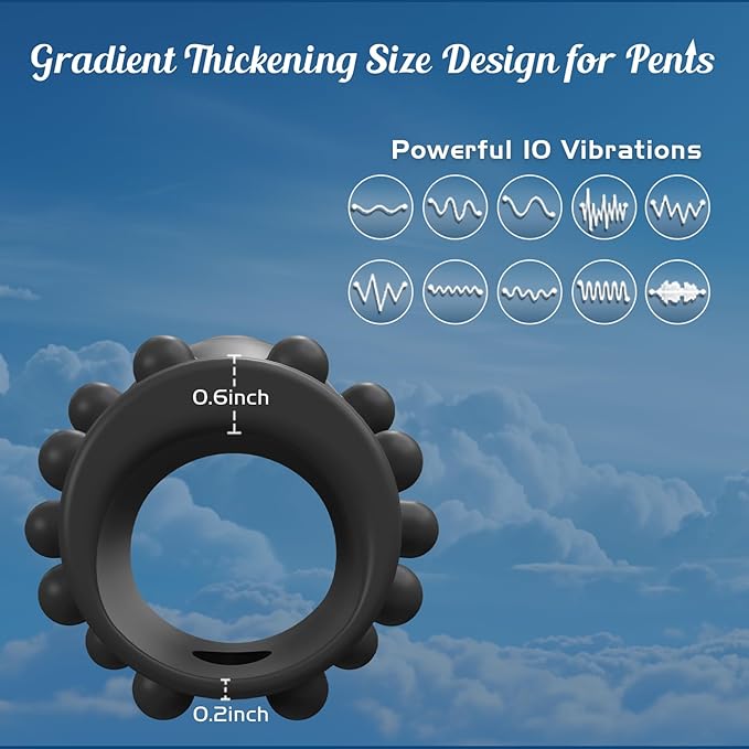 Vibrating Penis Sleeve Cock Ring, Couples Adult Sex Toys for Men Women, Penis Ring Vibrator Penis Extender for G Spot Stimulation, LNIIY Girth Enhancer Sleeve Male Couple Sex Toy for Men Erection Sex